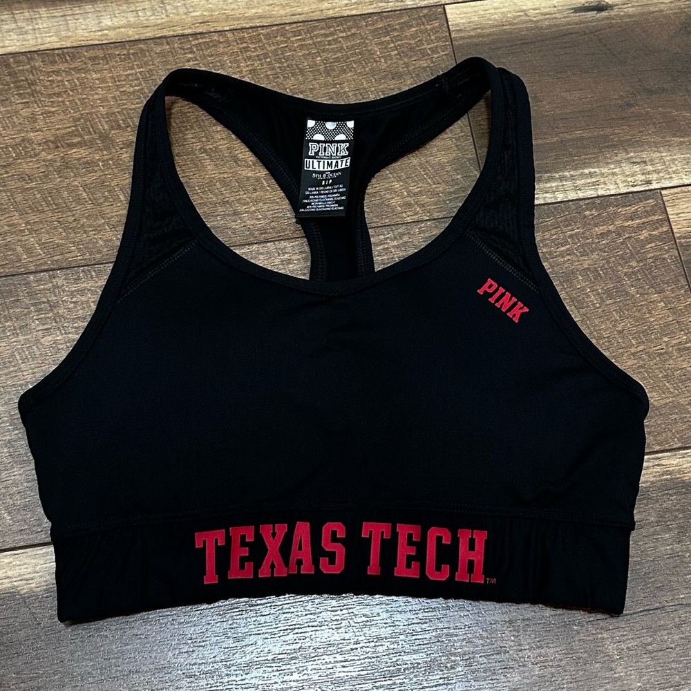 PINK Victoria’s Secret Ultimate Texas Tech University Sports Bra Size Small